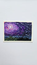Mini painting of a moonlit field