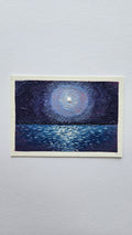 Mini painting of the moon and sea