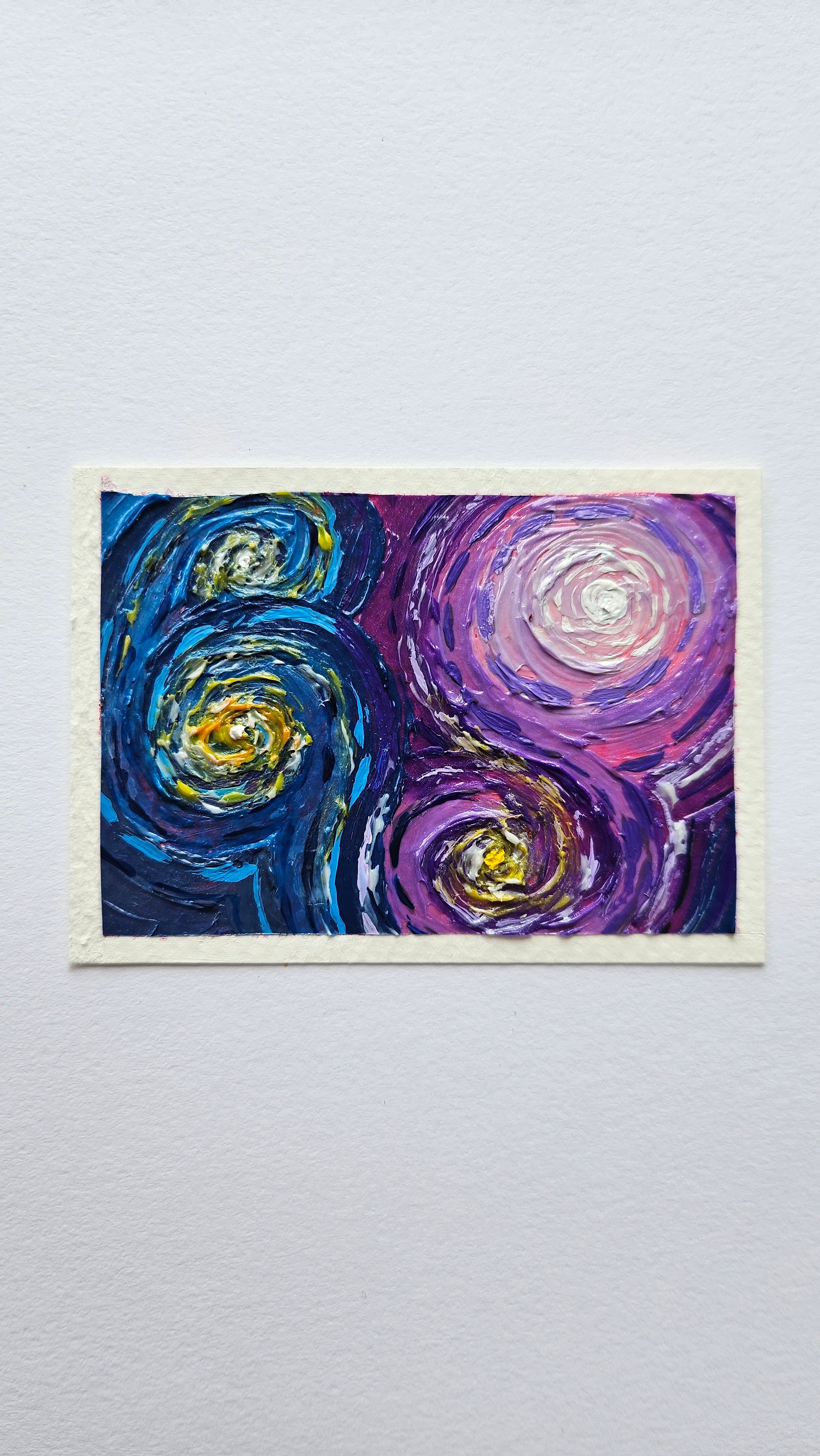 Mini painting of a purple starry night