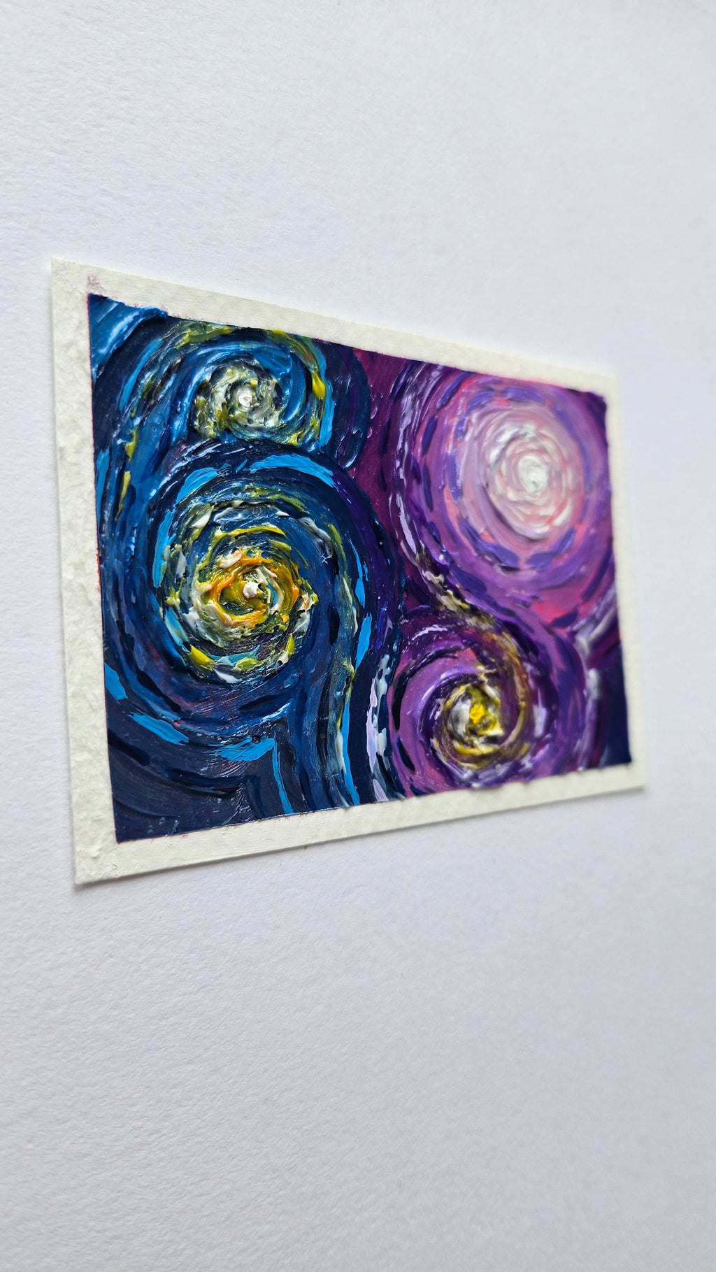 Mini painting of a purple starry night