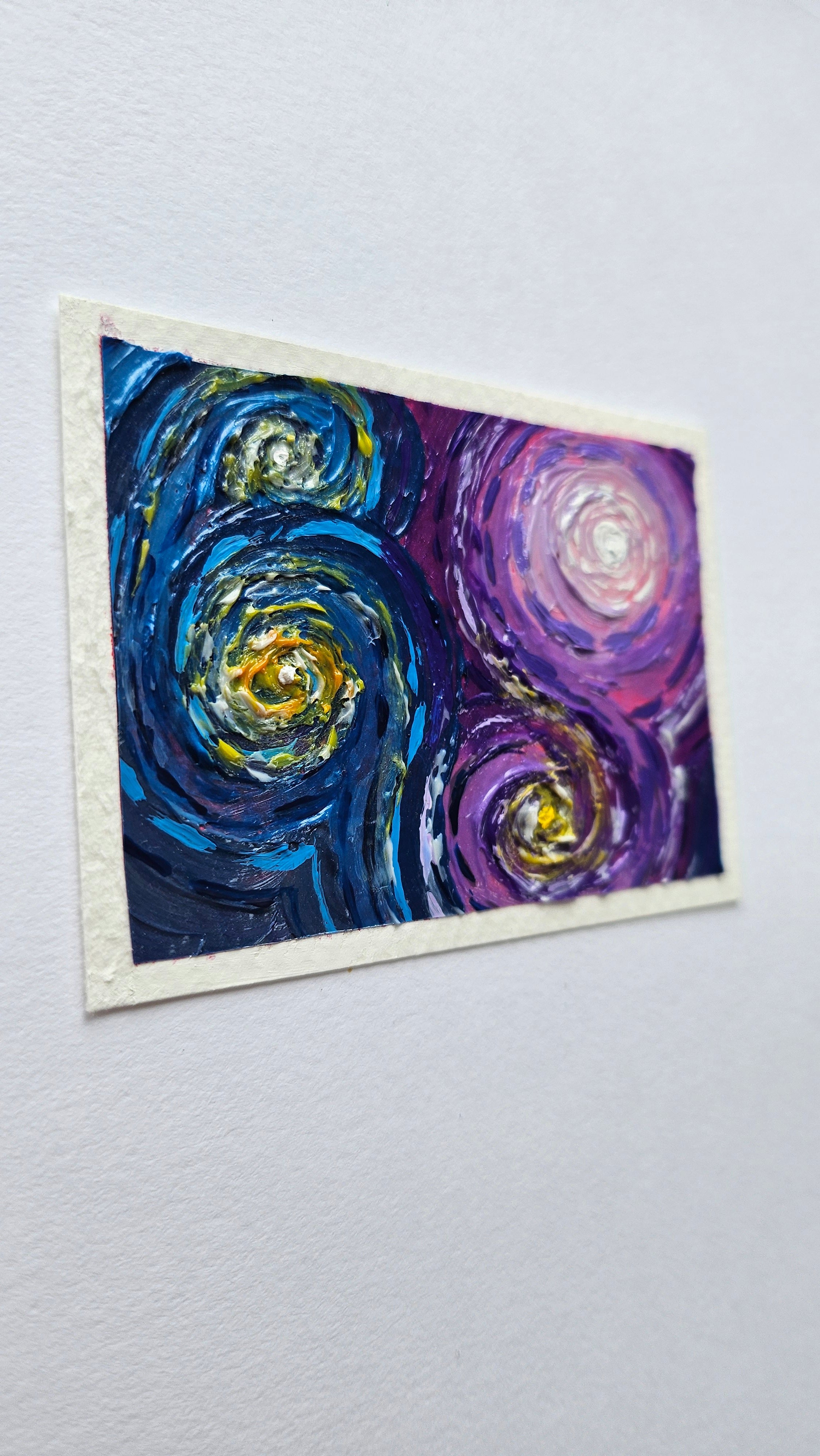 Mini painting of a purple starry night