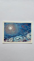 Mini painting of the sun and high clouds