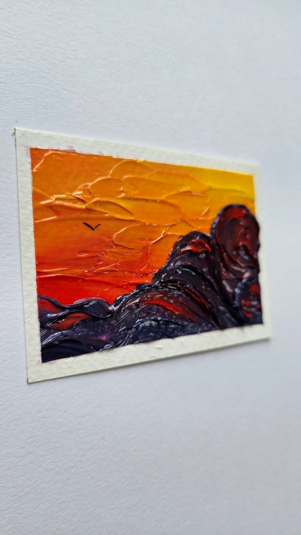 Mini painting of clouds at sunset