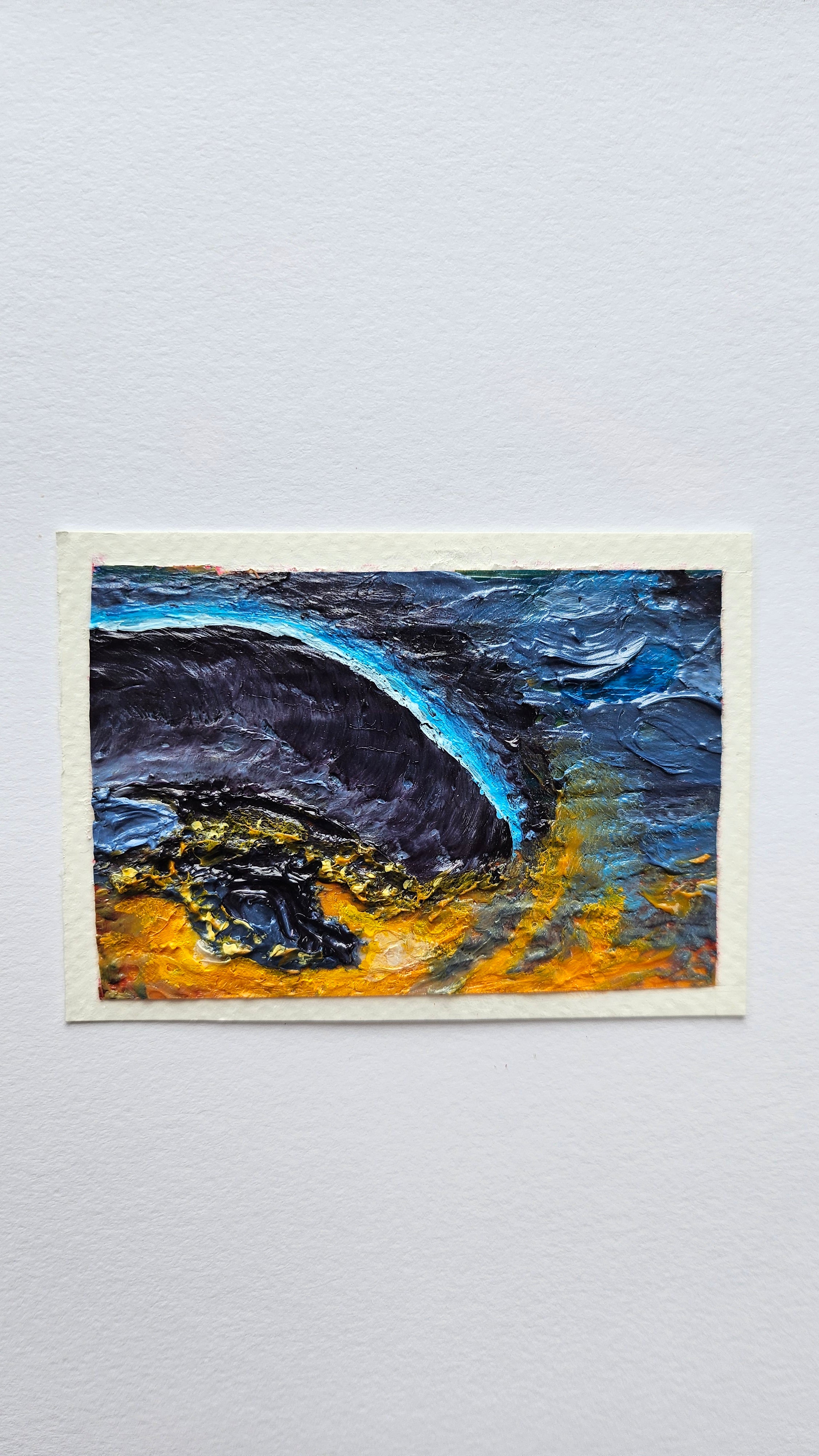 Mini painting of a shelf cloud storm