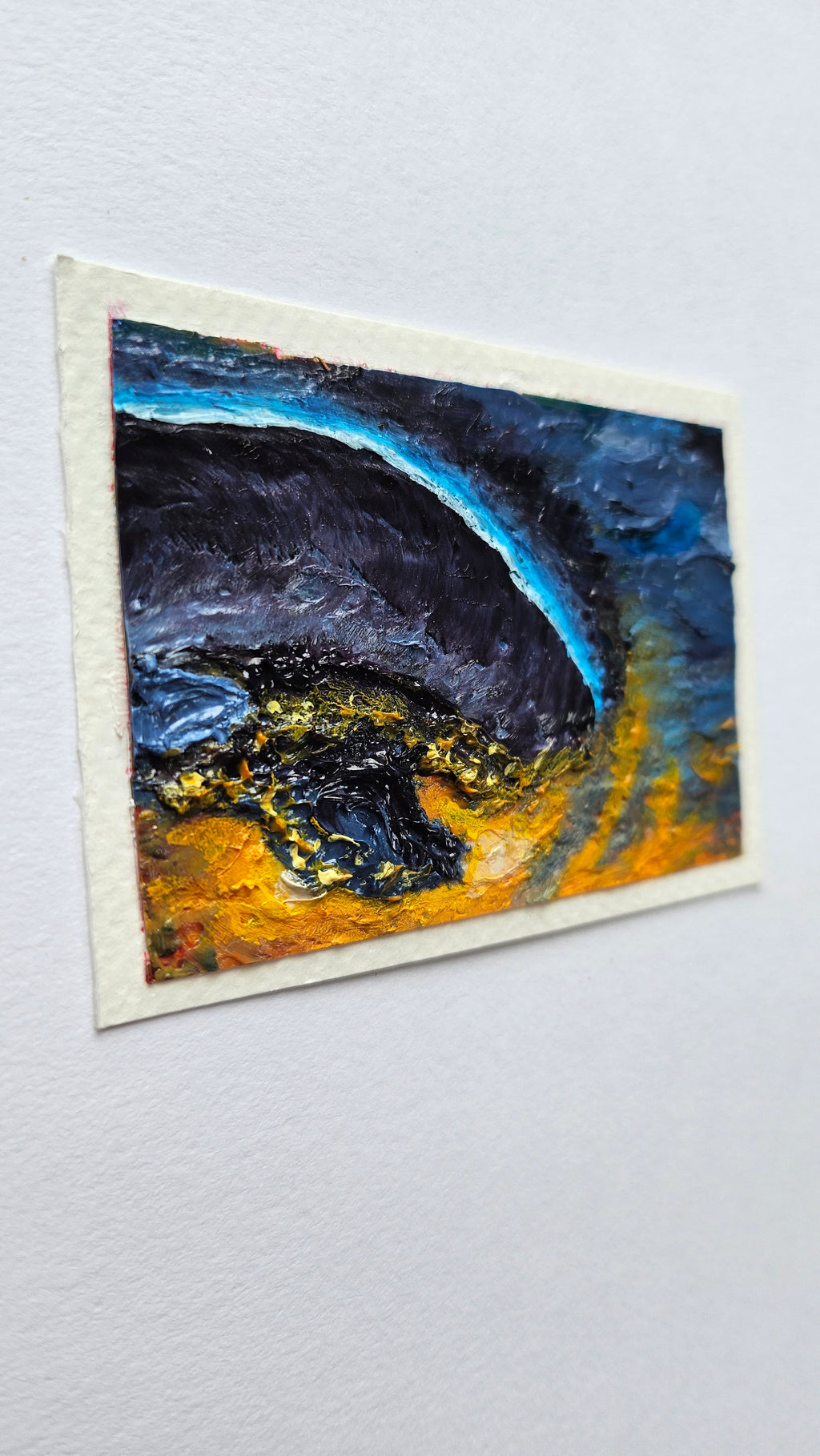 Mini painting of a shelf cloud storm