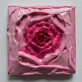 Mini painting of a pink peony close up