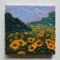 Mini painting of a field of sunflowers